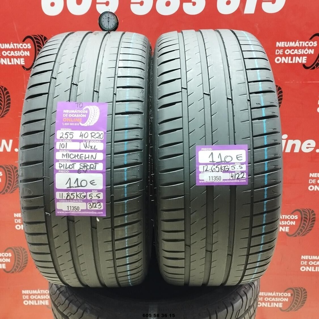 2x 255 40 R20 101WXL MICHELIN PILOT SPORT EV TO 5.5/5.5mm REF:11350