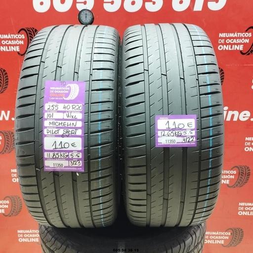 [Ref: 11350] 2x 255 40 R20 101WXL MICHELIN PILOT SPORT EV TO 5.5/5.5mm REF:11350