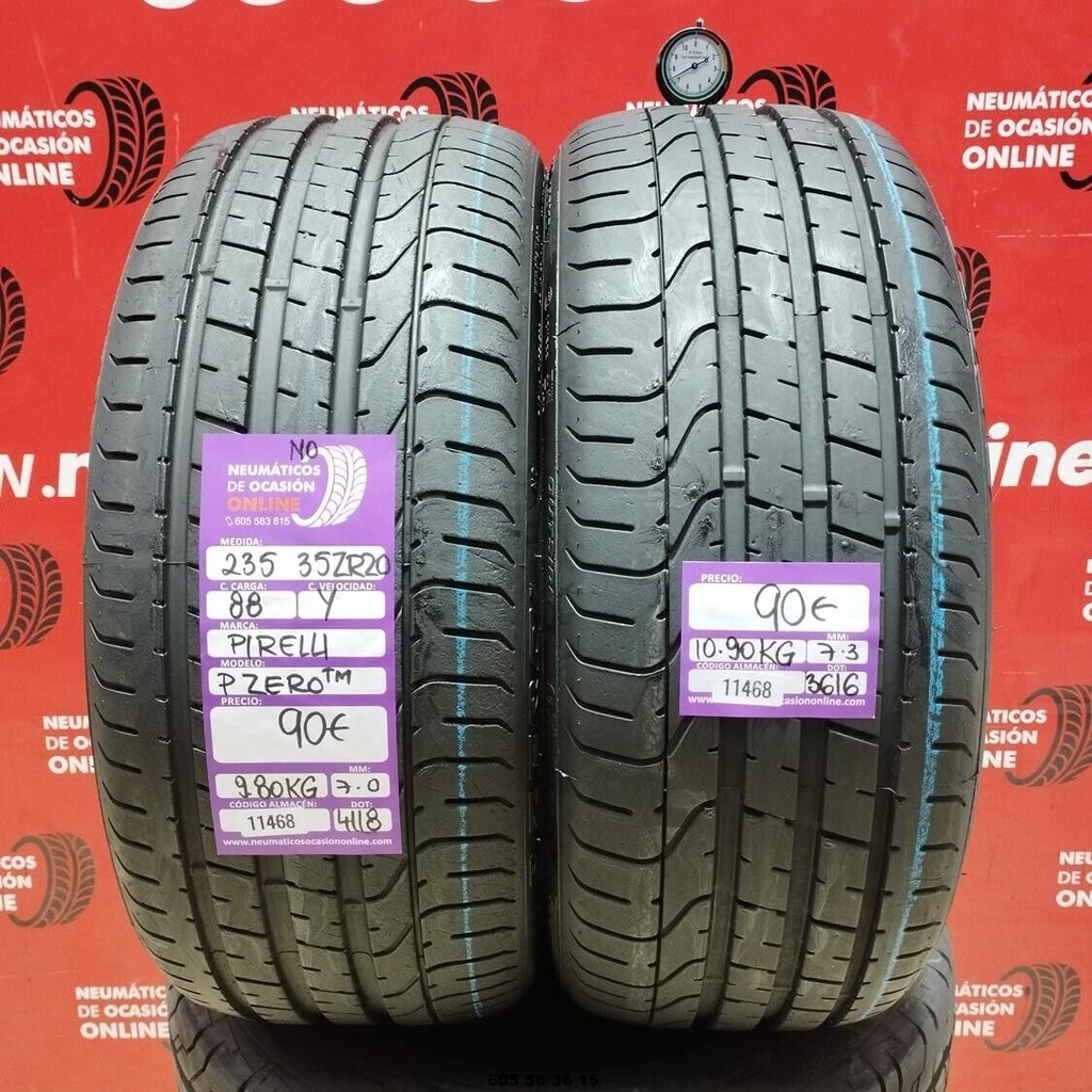 2x 235 35 ZR20 88Y PIRELLI PZERO NO 7.0/7.3mm REF:11468