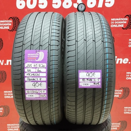 [Ref: 11474] 2x 235 45 R20 100VXL MICHELIN PRIMACY4 S1 5.2/5.5mm REF:11474