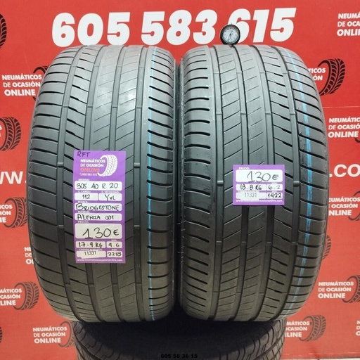 [Ref:11331] 2x 305 40 R20 112YXL BRIDGESTONE ALENZA 001 RFT 4.6/6.2mm REF:11331