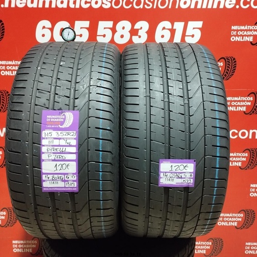 [Ref: 11418] 2x 315 35 ZR21 111Y PIRELLI PZERO NO 6.0/5.8 mm REF:11418