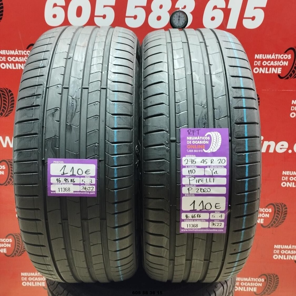 2x 275 45 R20 110YXL PIRELLI PZERO RFT 5.4/5.3 mm REF:11368