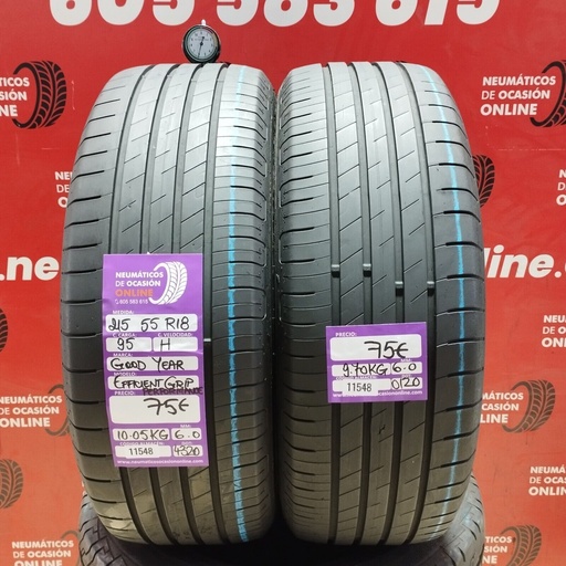 [Ref:11548] 2x 215 55 R18 95H GOODYEAR EFFICIENT GRIP 6.0/6.0mm REF:11548