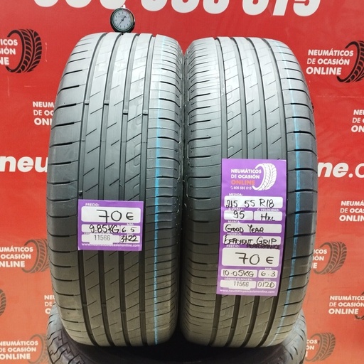 [Ref:11566] 2x 215 55 R18 95HXL GOODYEAR EFFICIENT GRIP 6.5/6.3mm REF:11566