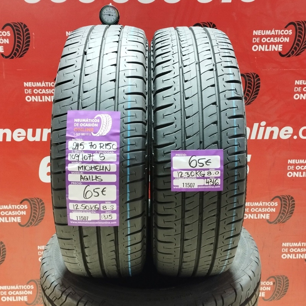 2x 215 70 R15C 109s MICHELIN AGILIS 8.3/8.0mm REF:11507