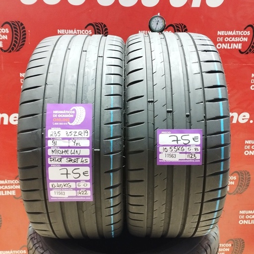 [Ref: 11563] 2x 235 35 ZR19 91YXL MICHELIN PILOT SPORT 4S 5.0/5.8mm REF:11563