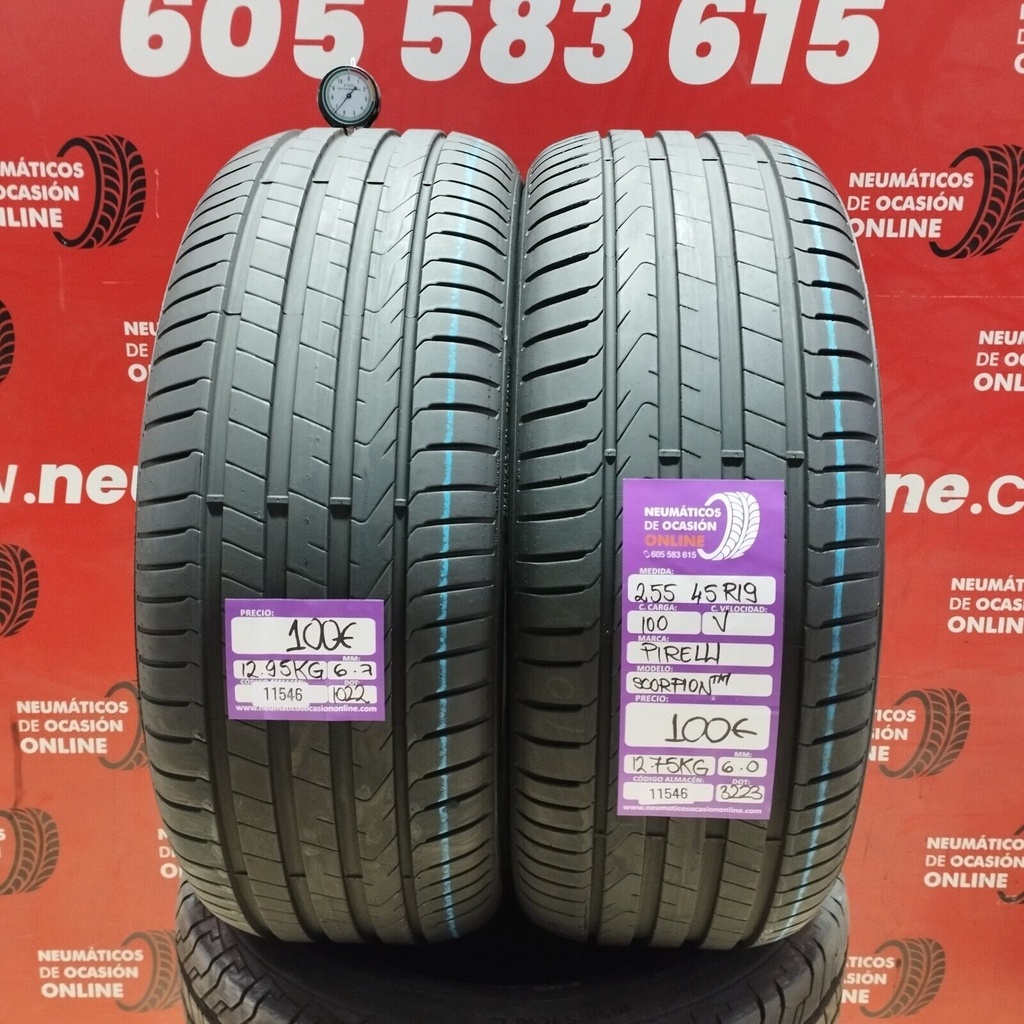 2x 255 45 R19 100V PIRELLI SCORPION TM 6.7/6.0mm REF:11546