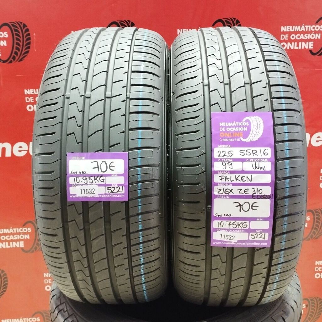 2x 225 55 R16 99WXL FALKEN ZIEX 310 DOT: 5221 (SIN USO) Ref.11532