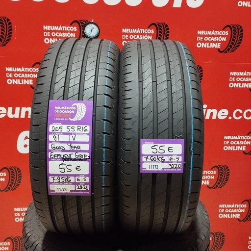 [Ref:11773] 2x 205 55 R16 91V GOODYEAR EFFICIENT 6.5/6.5mm Ref.11773