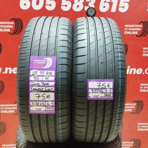 [Ref:11592] 2x 215 55  R18 95H GOODYEAR EFFICIENT GRIP 6.4/6.7mm Ref.11592