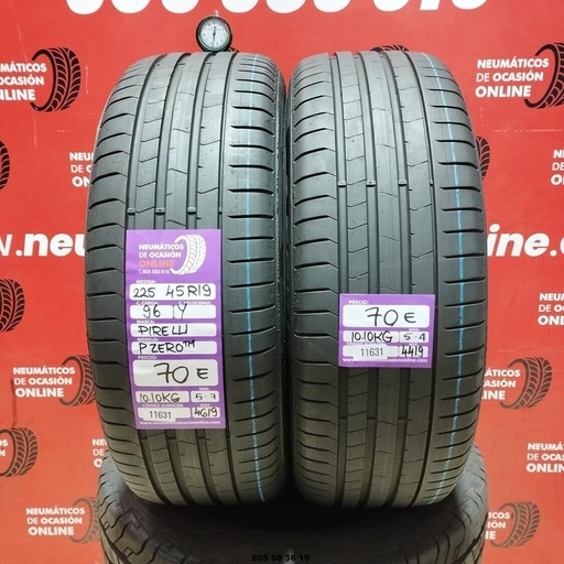 [Ref:11631] 2x 225 45 R19 96Y PIRELLI PZERO TM 5.7/5.4mm REF:11631