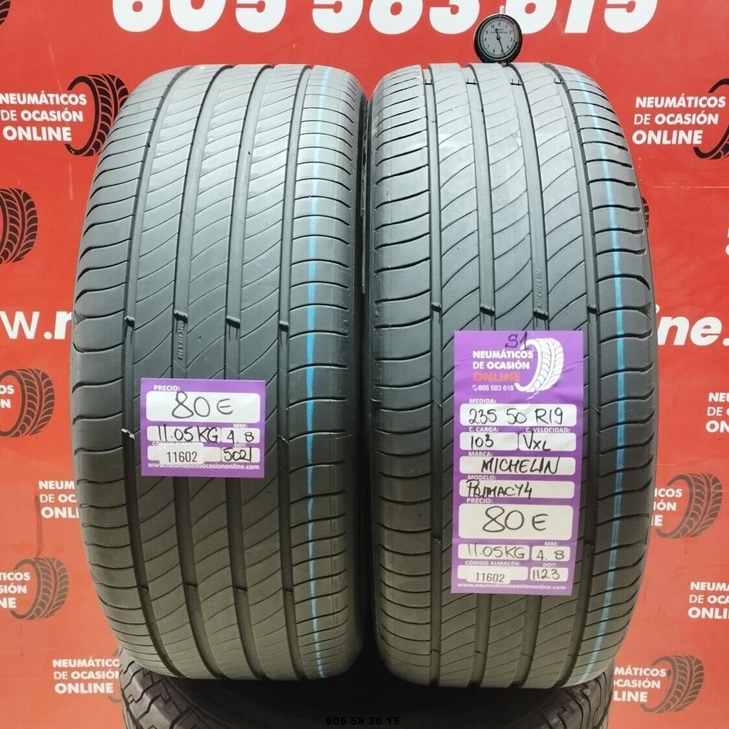 2x 235 50 R19 103VXL MICHELIN PRIMACY4 S1 4.8/4.8mm REF:11602