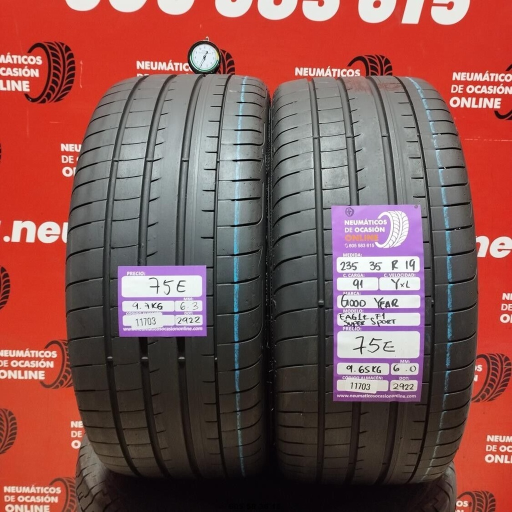 2x 235 35 R19 91YXL GOODYEAR EAGLE F1 SUPER SPORT 6.3/6.0mm REF:11703