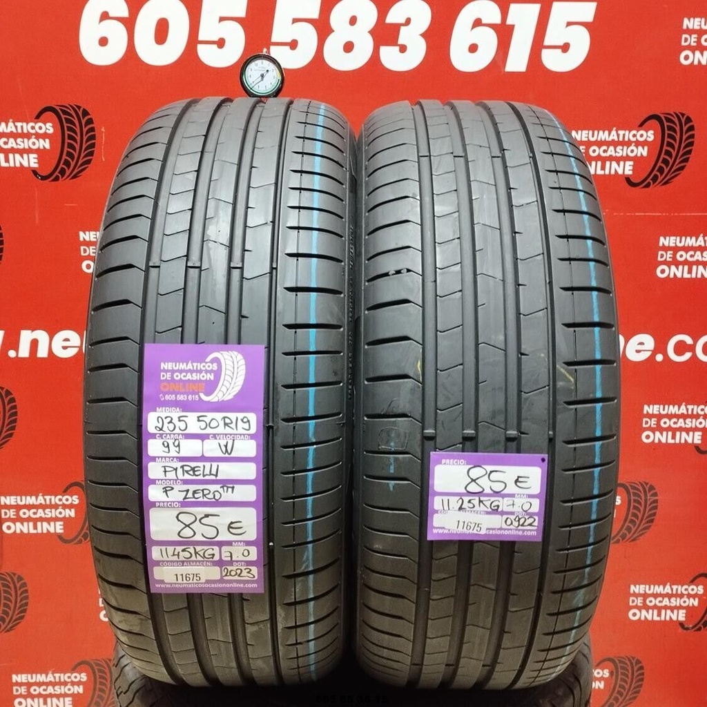 2x 235 50 R19 99W PIRELLI PZERO TM 7.0/7.0mm REF:11675