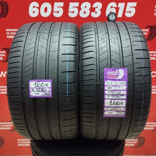 [Ref: 11947] 2x 305 30 Z R21 100Y PIRELLI PZERO TM NA1 6.2/6.2mm REF:11947