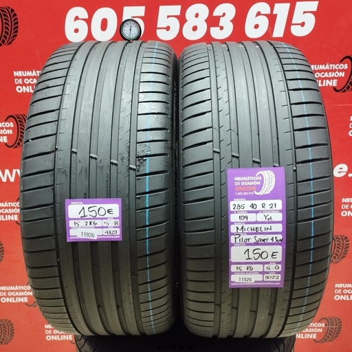 [Ref: 11926] 2x 285 40 R21 109YXL MICHELIN PILOT SPORT 4SUV 5.6/5.8mm REF:11926