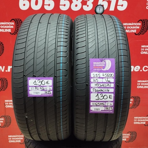 [Ref: 11921] 2x 255 45 R20 105VXL MICHELIN PRIMACY4 VOL 5.6/5.6mm REF:11921