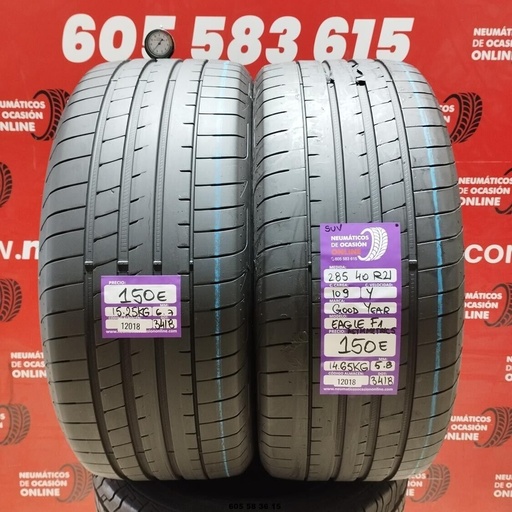 [Ref:12018] 2x 285 40 R21 109Y GOODYEAR EAGLE F1 SUV 6.7/5.8mm REF:12018