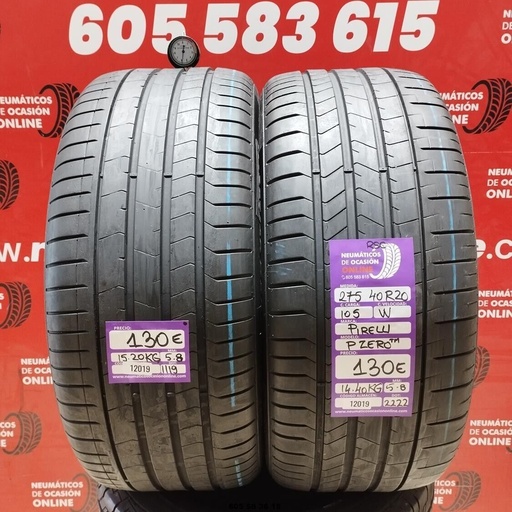 [Ref: 12019] 2x 275 40 R20 105W PIRELLI PZERO TM RSC 5.8/5.8mm REF:12019