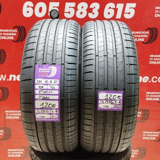 [Ref: 11998] 2x 235 50 R20 104YXL PIRELLI PZERO JLR 6.8/6.8mm REF:11998