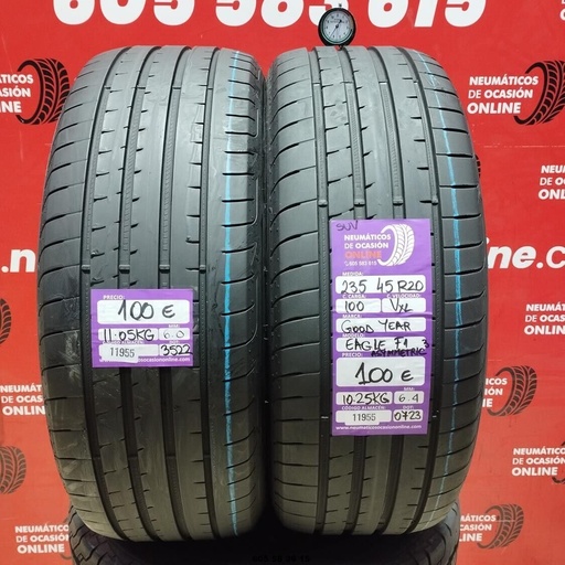 [Ref: 11955] 2x 235 45 R20 100VXL GOODYEAR EAGLE F1  SUV 6.0/6.4mm REF:11955