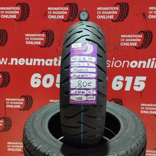 [REF:11858] 1 neumático de moto 170 60 R17 M/C72V MICHELIN ANAKEN 4.6mm REF:11858