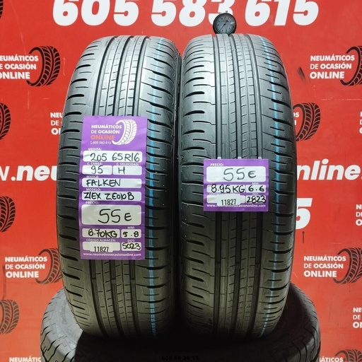 [Ref: 11827] 2x 205 65 R16 95H FALKEN ZIEX ZEO 5.8/6.6mm REF:11827