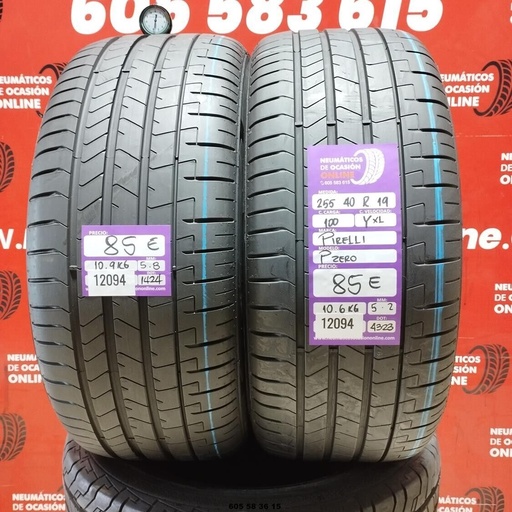 [Ref: 12094] 2x 255 40 R19 100YXL PIRELLI PZERO 5.8/5.2mm REF:12094