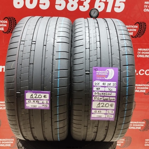 [Ref: 11987] 2x 255 40 ZR20 101YXL MICHELIN PILOT SUPER SPORT NO 6.4/6.4mm REF:11987