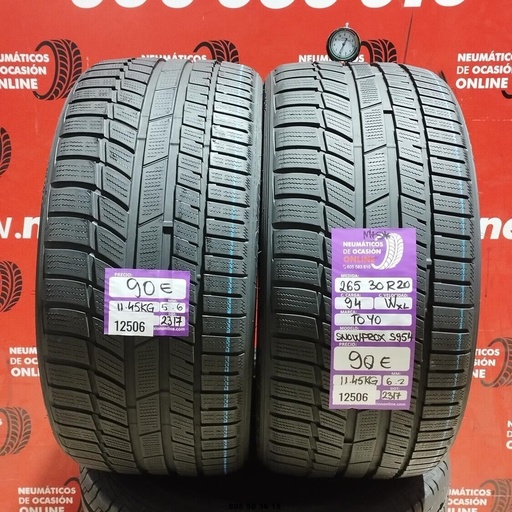 [Ref: 12506] 2x 265 30 R20 94WXL TOYO SONOWPROX S954 M+S* 6.2/5.6mm REF:12506