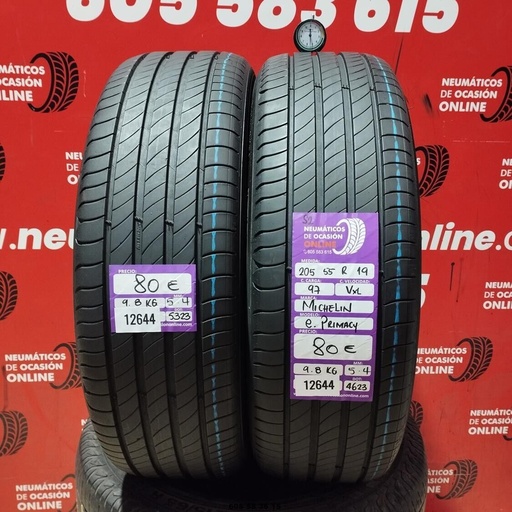 [Ref: 12644] 2x 205 55 R19 97VXL MICHELIN e.PRIMACY S2 5.4/5.4mm REF:12644