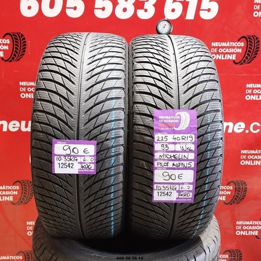 [Ref: 12542] 2x 225 40 R19 93WXL MICHELIN PILOT ALPIN5 6.2/6.0mm REF:12542