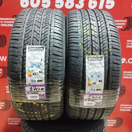 [Ref.:12231] 2x 255 50 R19 107HXL BRIDGESTONE DUELER H/L400 DOT: 3319 (UNBENUTZT) Ref:12231