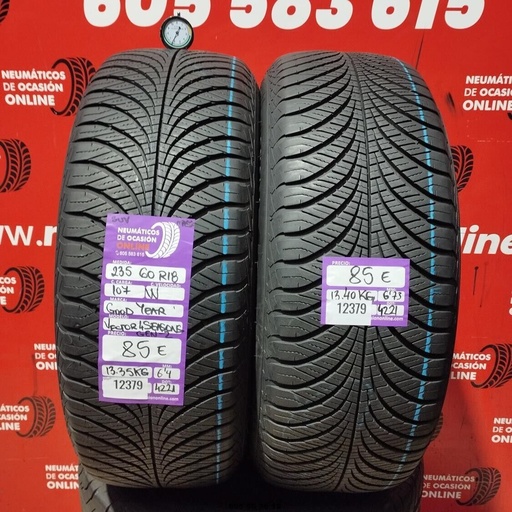 [Ref: 12379] 2x 235 60 R18 107W GOODYEAR VECTOR 4SEASONS SUV 6.4/6.7mm REF:12379