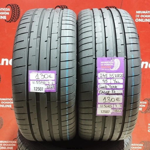 [Ref:12507] 2x 245 35 Z R20 95YXL GOODYEAR EAGLE F1 ASYMMETRIC3 NAO 7.4/7.8mm REF:12507