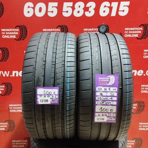 [Ref: 12198] 2x 255 35 R19 96YXL MICHELIN PILOT SPORT 6.6/6.6mm REF:12198