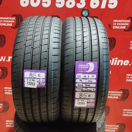 [Ref: 12253] 2x 225 45 R19 96WXL GOODYEAR EAGLE F1 ASYMMETRISCH 7,0/7,7mm REF:12253