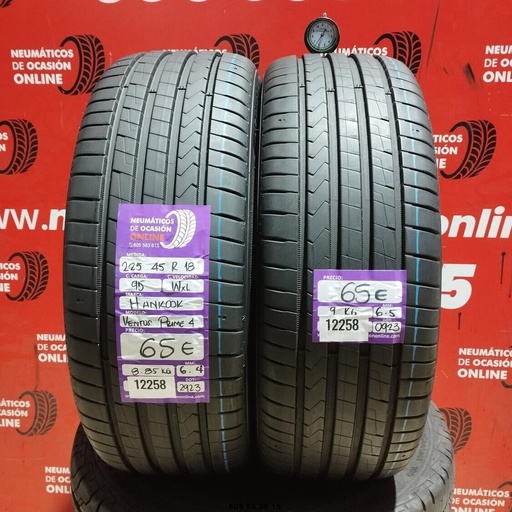 [Ref: 12258] 2x 225 45 R18 95WXL HANKOOK VENTUS PRIME4 6,4/6,5mm REF:12258