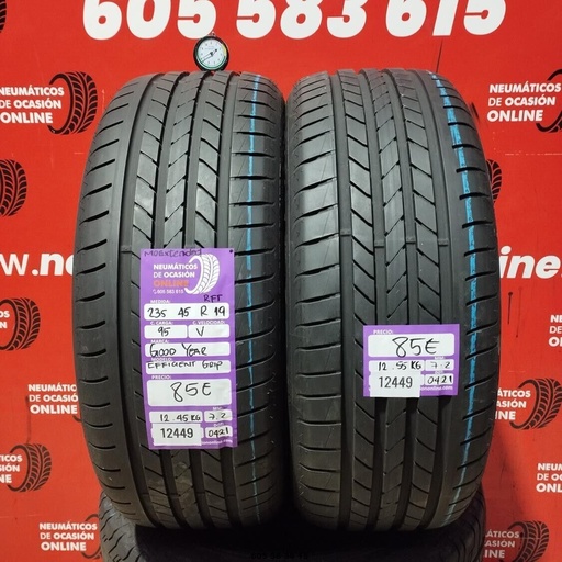 [Ref: 12449] 2x 235 45 R19 95V GOODYEAR EFFICIENT GRIP MOEXTENDED 7.2/7.2mm REF:12449