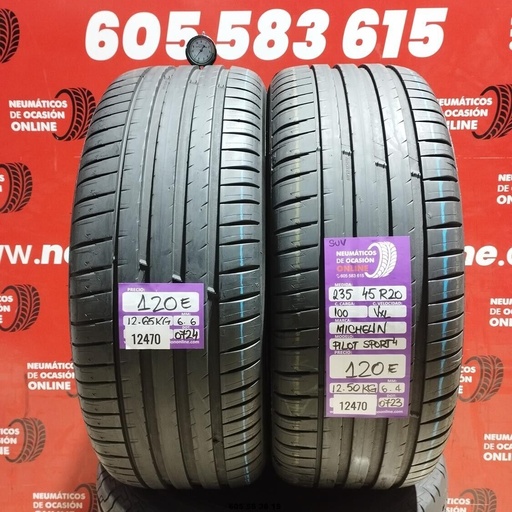 [Ref: 12470] 2x 235 45 R20 100VXL MICHELIN PILOT SPORT4 SUV 6.6/6.4mm REF:12470