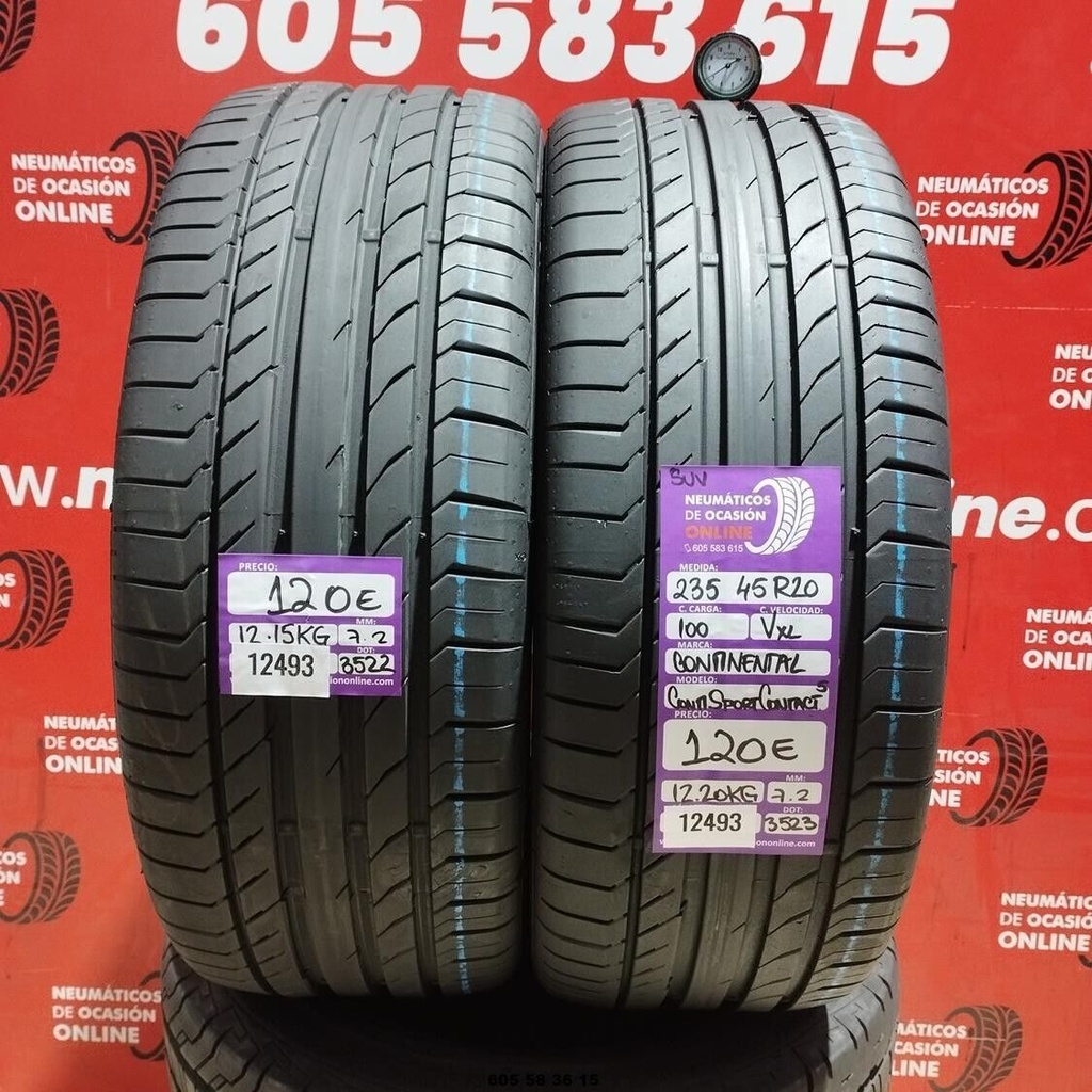 2x 235 45 R20 100VXL CONTINENTAL CONTISPORT SUV 7.2/7.2mm REF:12493