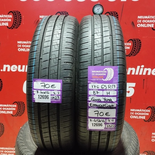 [Ref: 12696] 2x 175 65 R17 87H GOODYEAR EFFICIENT GRIP 7.2/7.2mm REF:12696