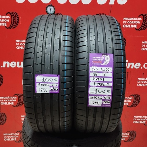 [Ref:12793] 2x 225 40 R20 94Y PIRELLI PZERO RSC 5.6/5.4mm REF:12793