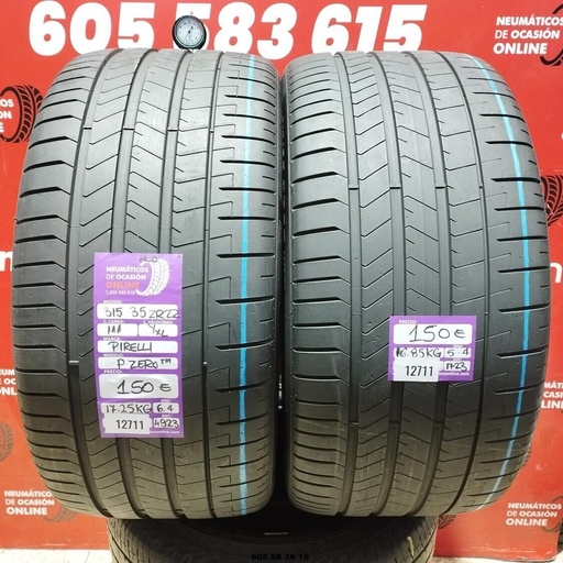 [Ref: 12711] 2x 315 35 ZR22 111YXL PIRELLI PZERO NCO 6.4/5.4mm REF:12711