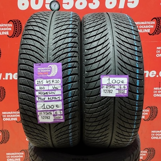 [Ref: 12782] 2x 235 45 R20 100VXL MICHELIN PILOT ALPIN5 SUV 6.6/6.6mm REF:12782