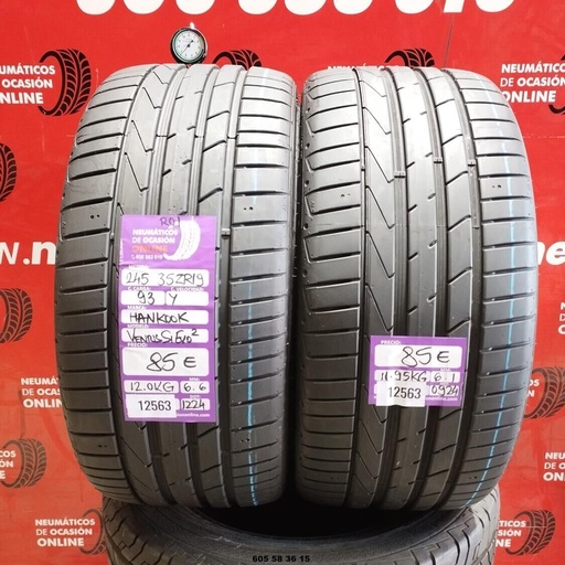 [Ref: 12563] 2x 245 35 Z R19 93Y HANKOOK VENTUS S1 EVO2 6.6/6.1mm REF:12563