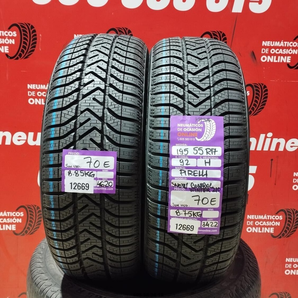 195 55 R17 92H PIRELLI SNOW CONTROL WINTER DOT:4620/3422 (SIN USO) Ref.12669