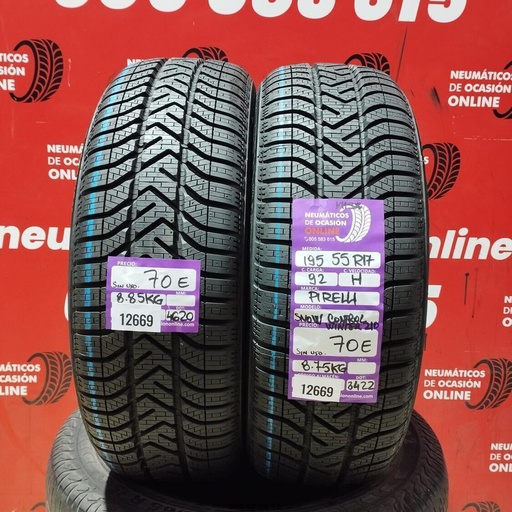 [Ref.12669] 195 55 R17 92H PIRELLI SNOW CONTROL WINTER DOT:4620/3422 (SIN USO) Ref.12669