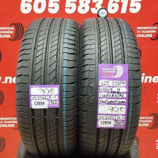 [Ref:12894] 2x 225 55 R17C 109/107H CONTINENTAL VAN CONTACT ULTRA 8.0/8.0mm REF:12894